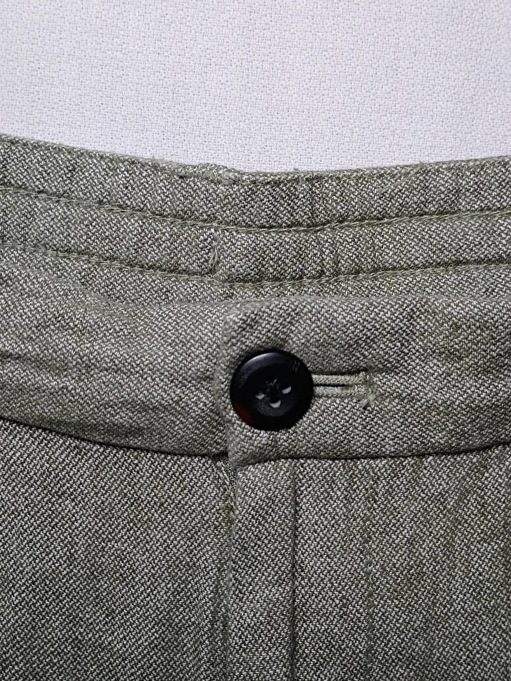 Banana Republic Mens Athletic Fit Linen Blend Trousers 33X27 Sage Drawstring
